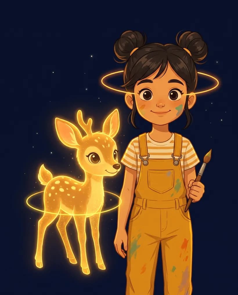Amy (The Daughter) with Amber, their Light Companion